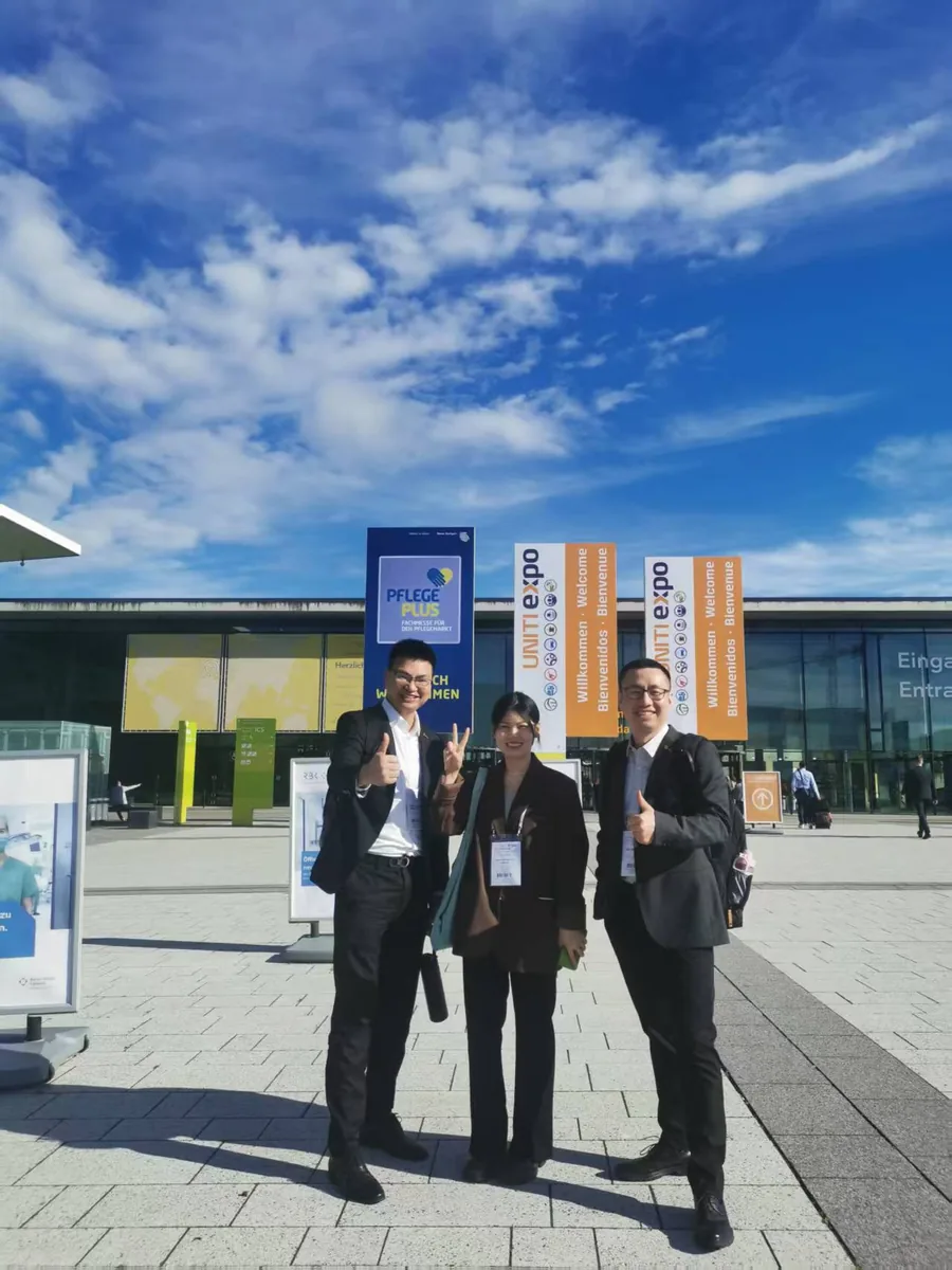 The Datian Machine team outside the UNITI Expo 2024 entrance in Stuttgart