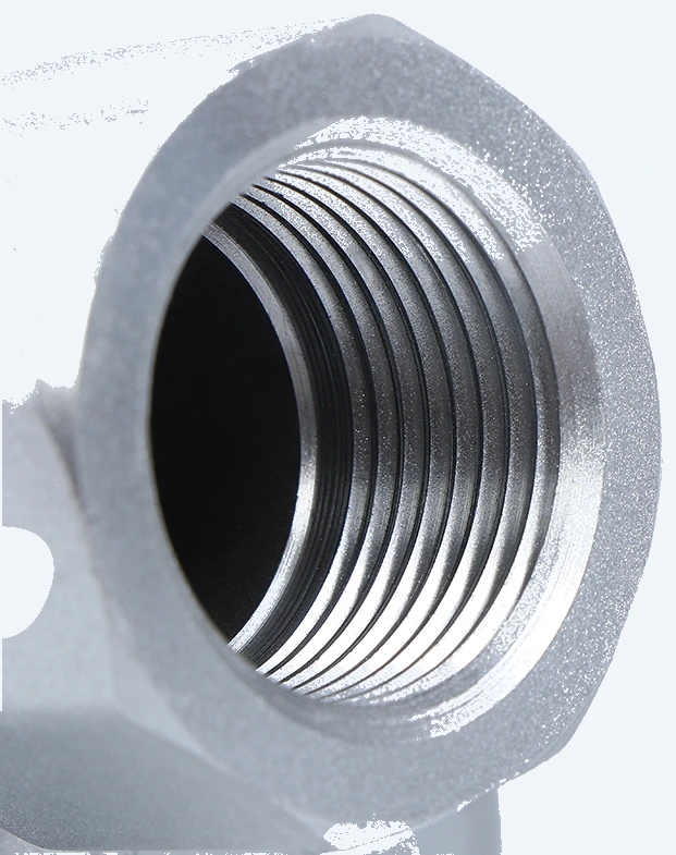 Type C flanged composite hose connector with a 1 in NPT outlet, outlet thread