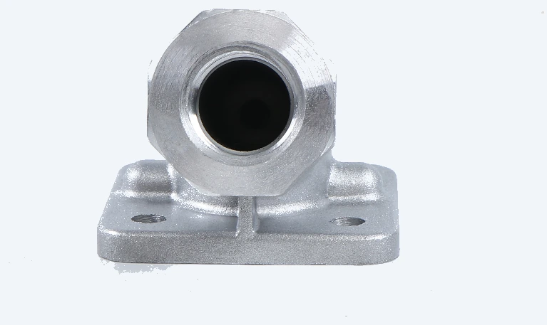 Type C flanged composite hose connector with a 3/4 in NPT outlet, three-quarter view