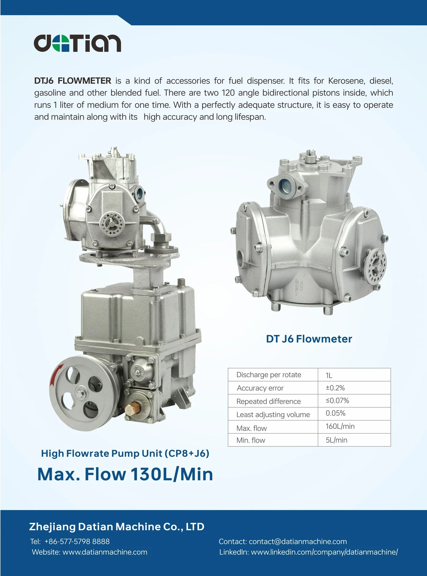 CP8 J6 flowmeter catalog page