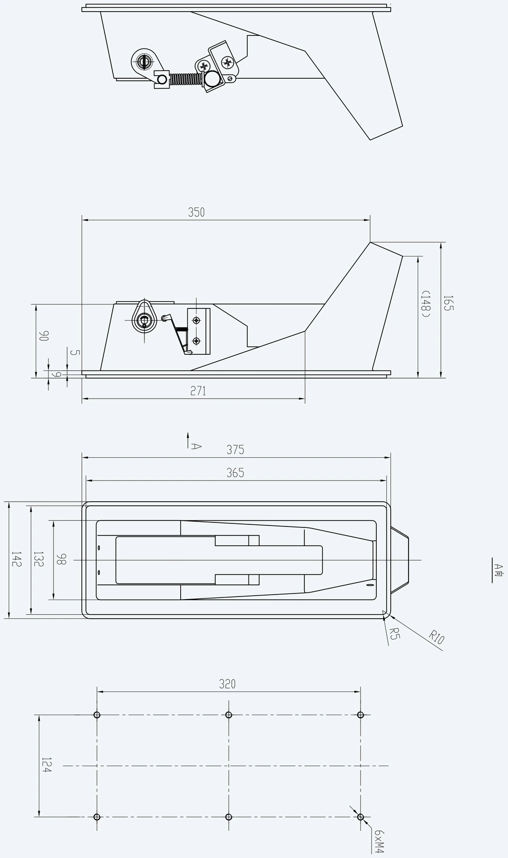 DTYQT3 nozzle holder &mdash; installation drawing with principal dimensions