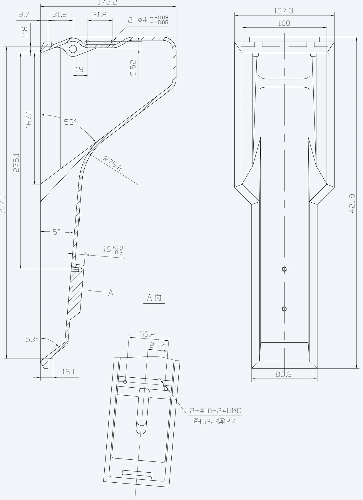 N8328 nozzle holder &mdash; installation drawing with principal dimensions