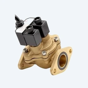 D40-E encapsulated solenoid valve, dual-coil brass body