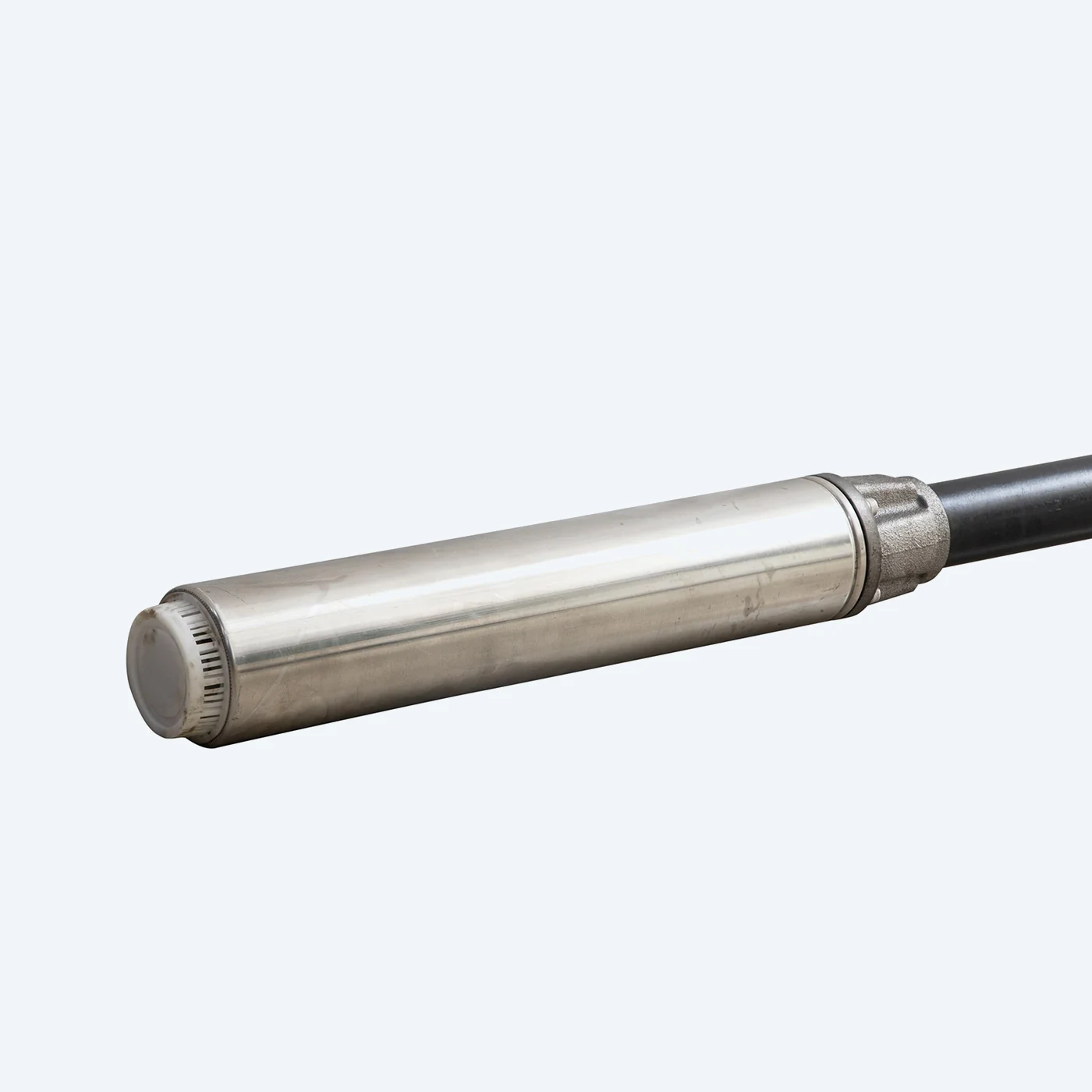 DT-STP submersible motor end — stainless steel cylindrical motor housing with inlet screen