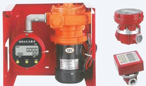 DT-PS-A5 heavy-duty high-flow electronic pump set, red frame with high-flow meter and pulser