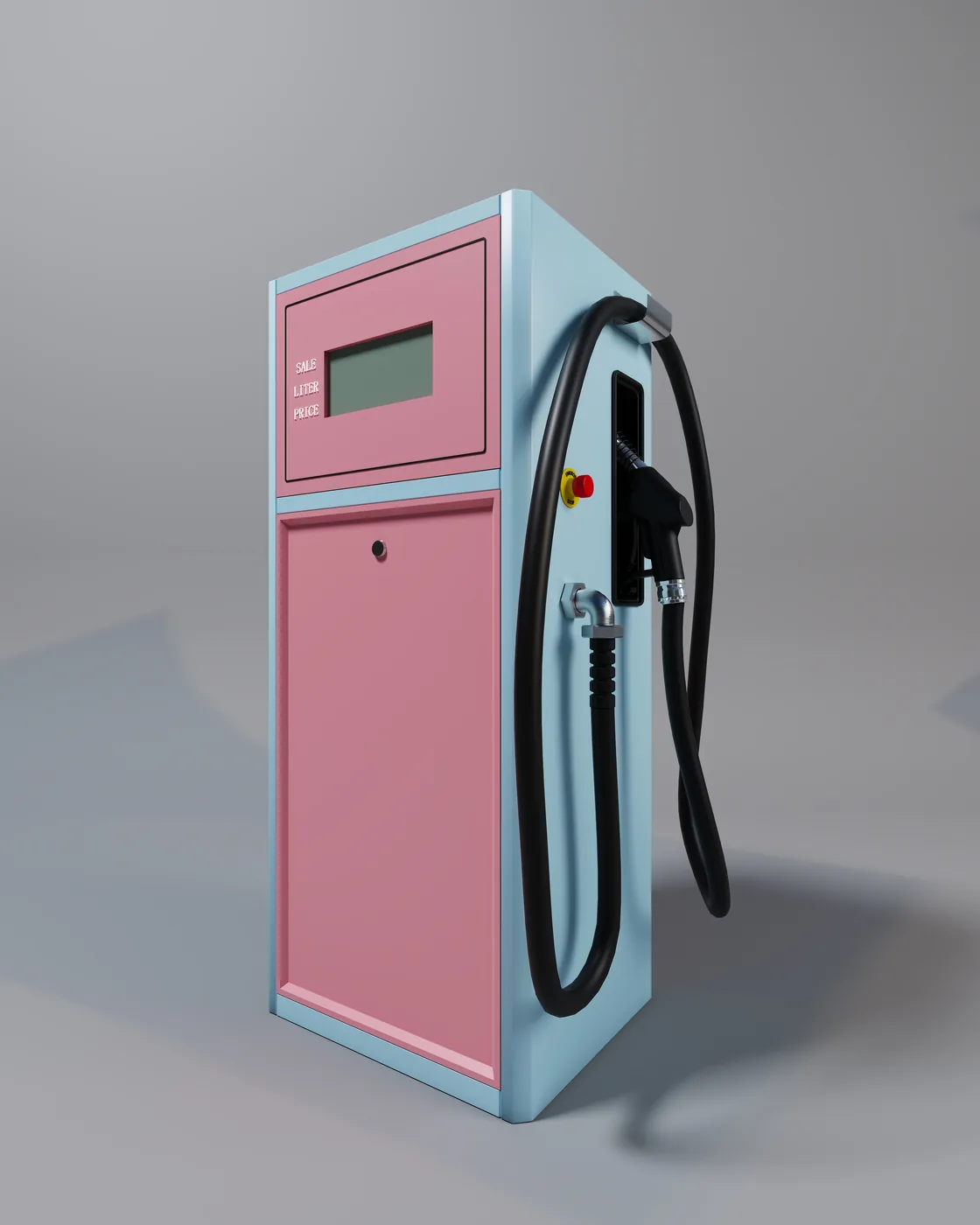DT-T1 single-nozzle dispenser, DaTian pink and white cabinet, 3D render